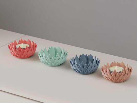 Lotus-LED-Teelichthalter 28 Farben PLA 3D Druck