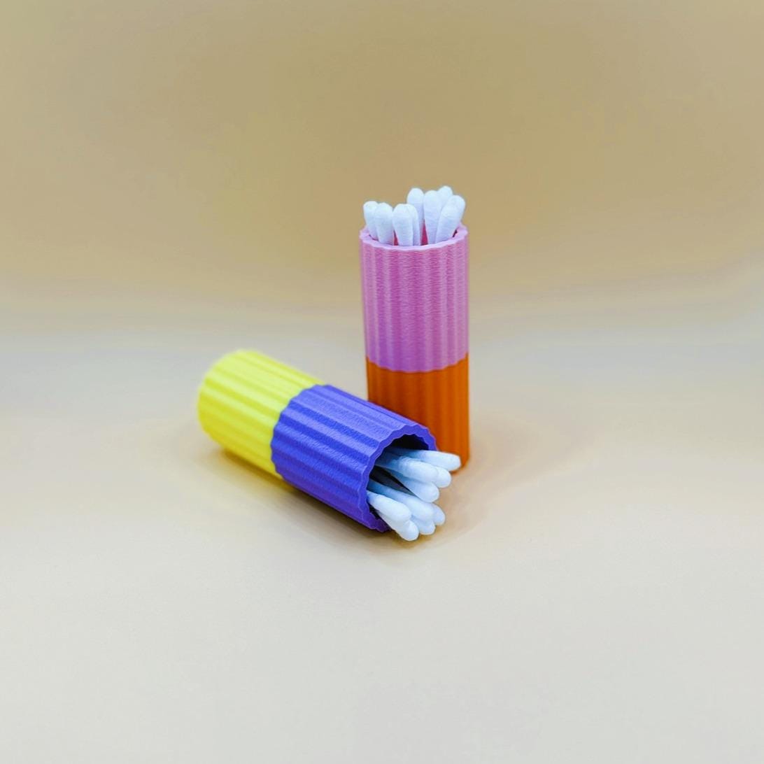 Wattestäbchenbecher 28 Farben 3D gedruckt PLA