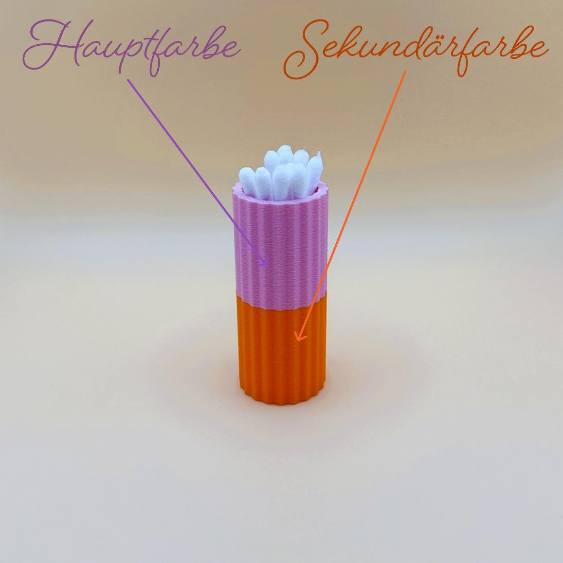 Wattestäbchenbecher 28 Farben 3D gedruckt PLA